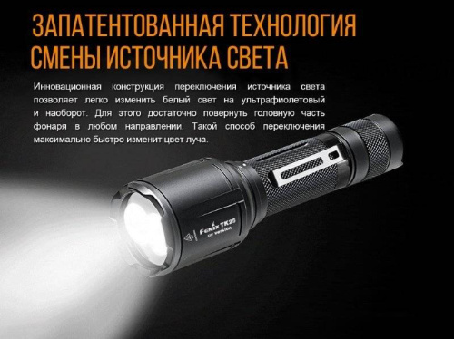 798 Fenix Фонарь тактическийTK25 UV Cree XP-G2 (ультрафиолет) фото 9