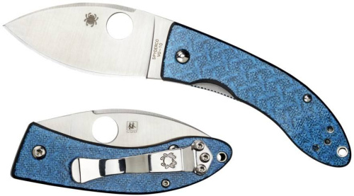 Складной нож Spyderco Lil' Lum Blue Nishijin - 205GFBLP фото 7 Складной нож Spyderco Lil' Lum Blue Nishijin - 205GFBLP фото 7